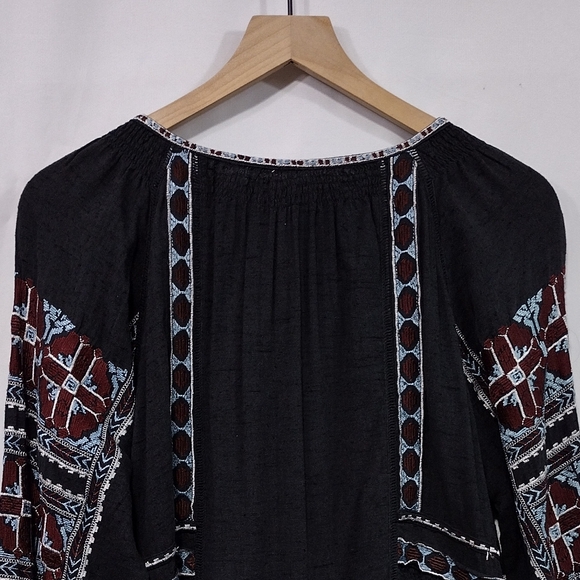 Free People All My Life Mini Dress Womens L Black Boho Retro 90s Y2K Cottagecore - Picture 10 of 12